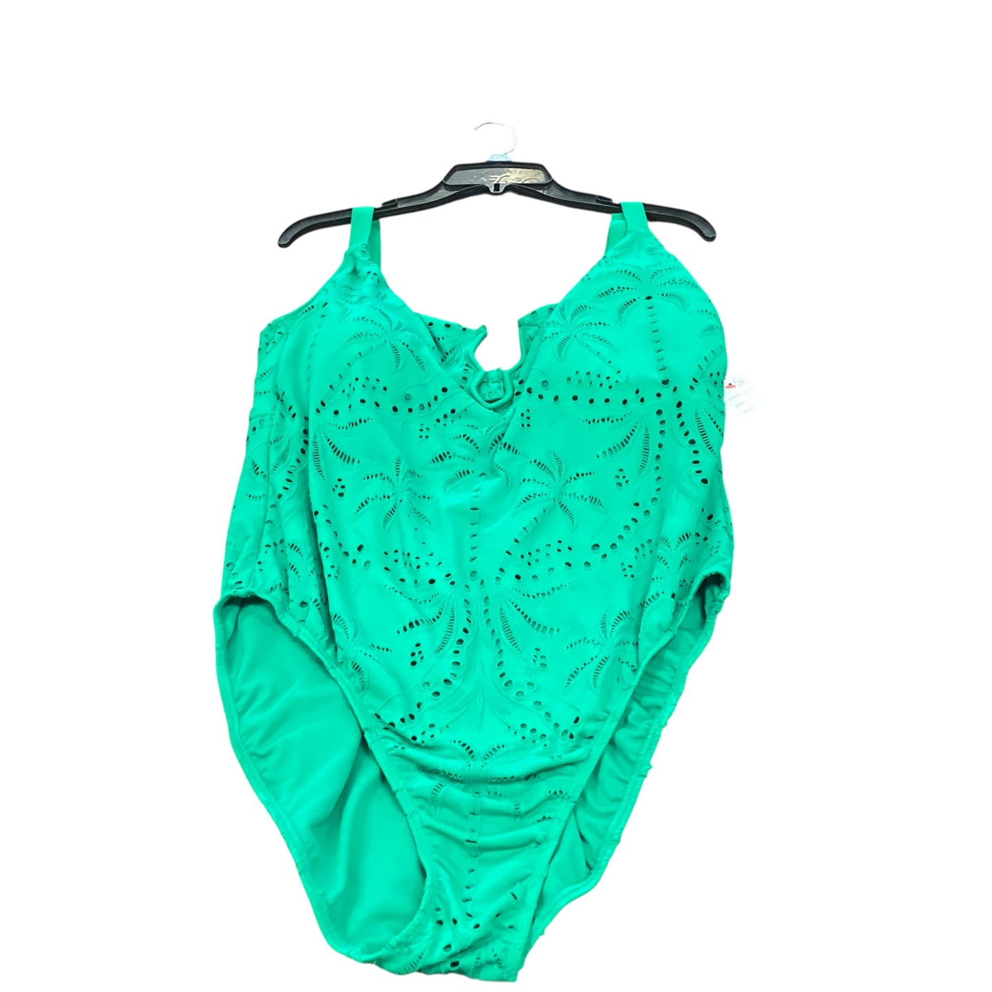 TIME & TRU GREEN ONE PIECE SWIMSUIT 56 NWT 1X
