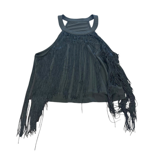 BLACK TASSEL CROPPED BLOUSE 198 XL