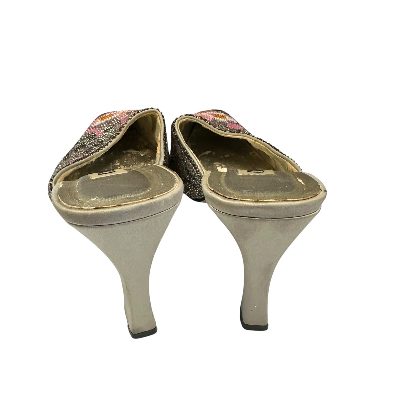 VINTAGE CAPPAROS BEADED SLIP ON HEELS 228 Sz 7.5