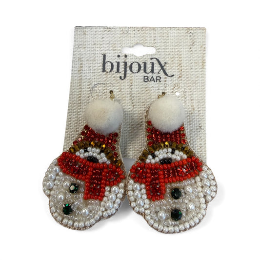 RHINESTONE BEADED CHRISTMAS EARRINGS SNOWMEN 84