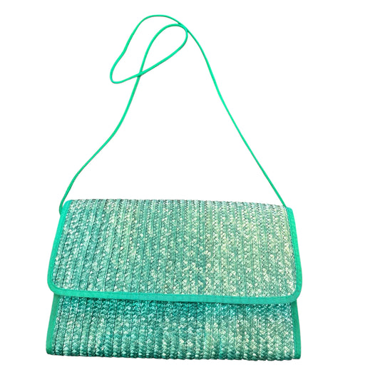 WAVES GREEN STRAW HANDBAG 100