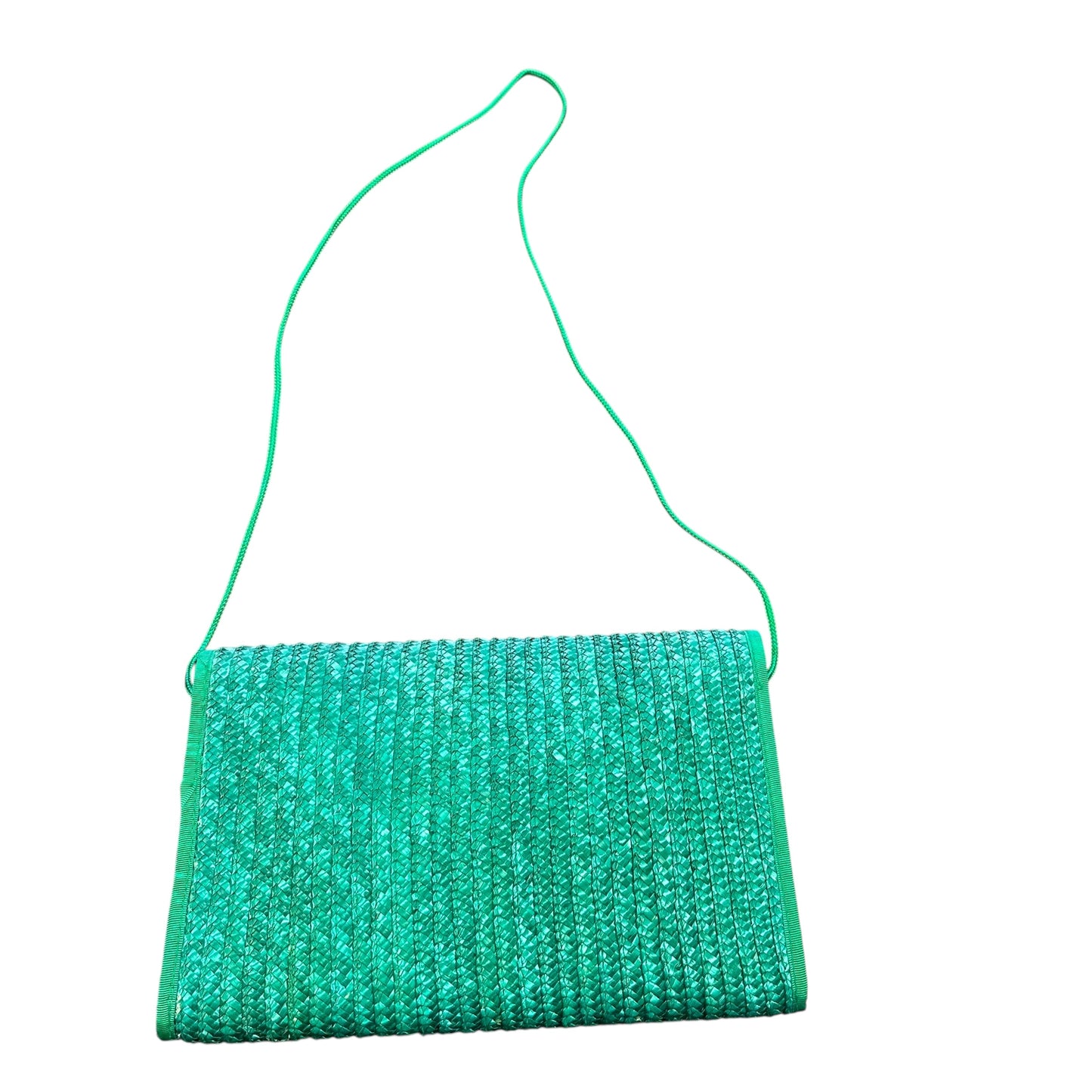 WAVES GREEN STRAW HANDBAG 100