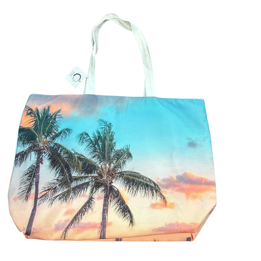 PALM TREES TOTE W ZIPPER 67 NWT