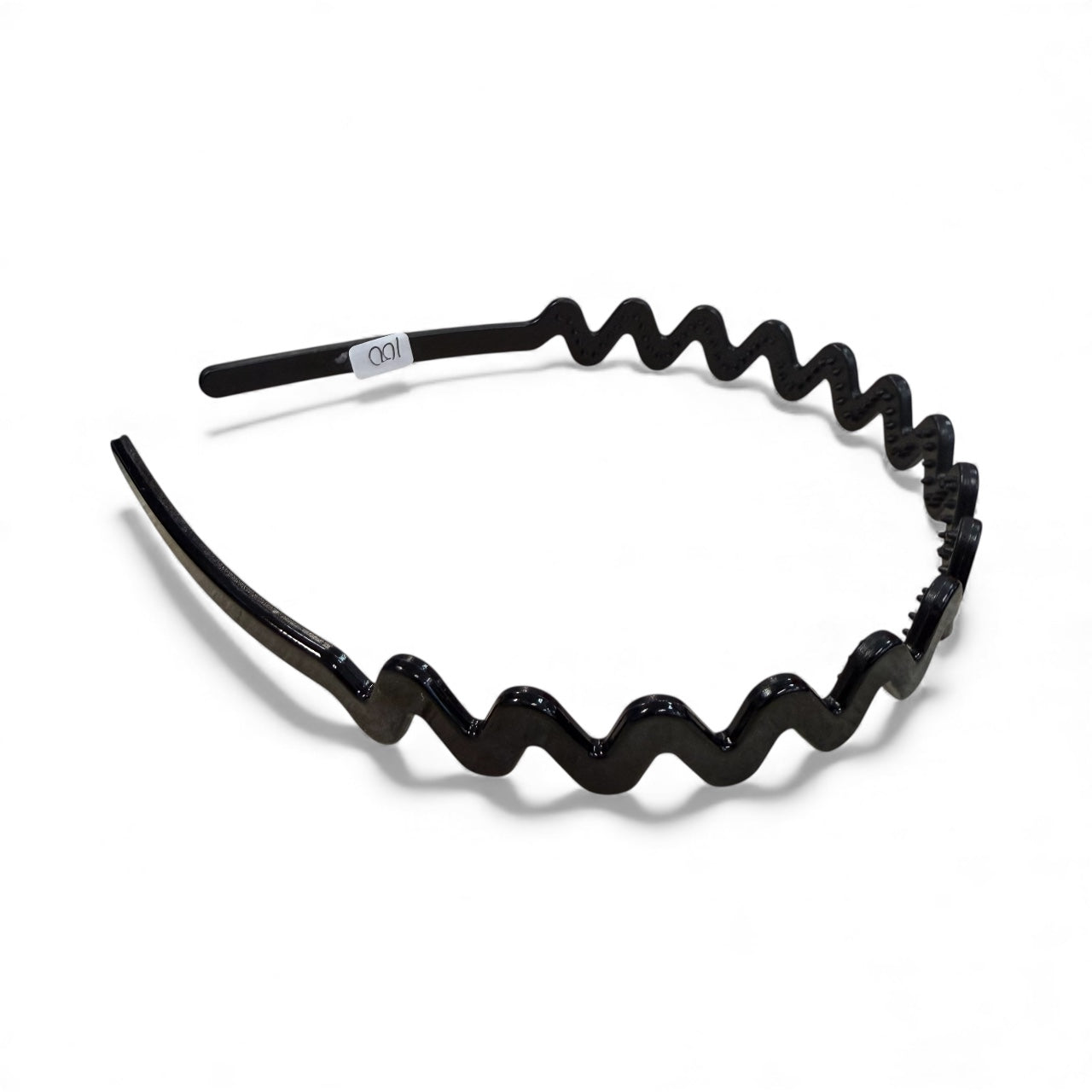 BLACK ZIG ZAG PLASTIC HEADBAND 100