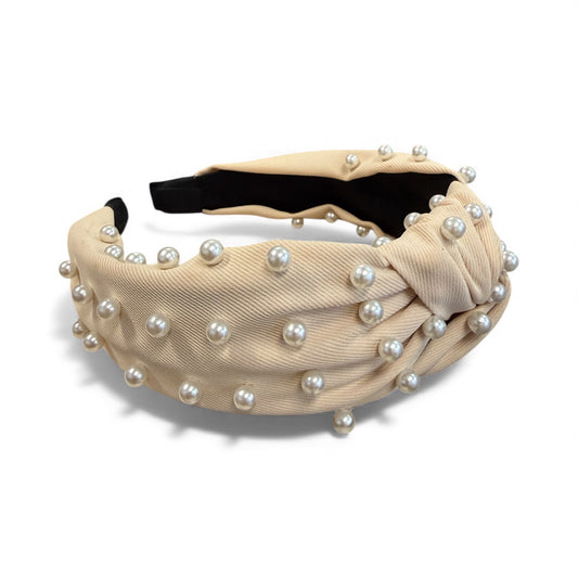 BEIGE PEARL HEADBAND 100