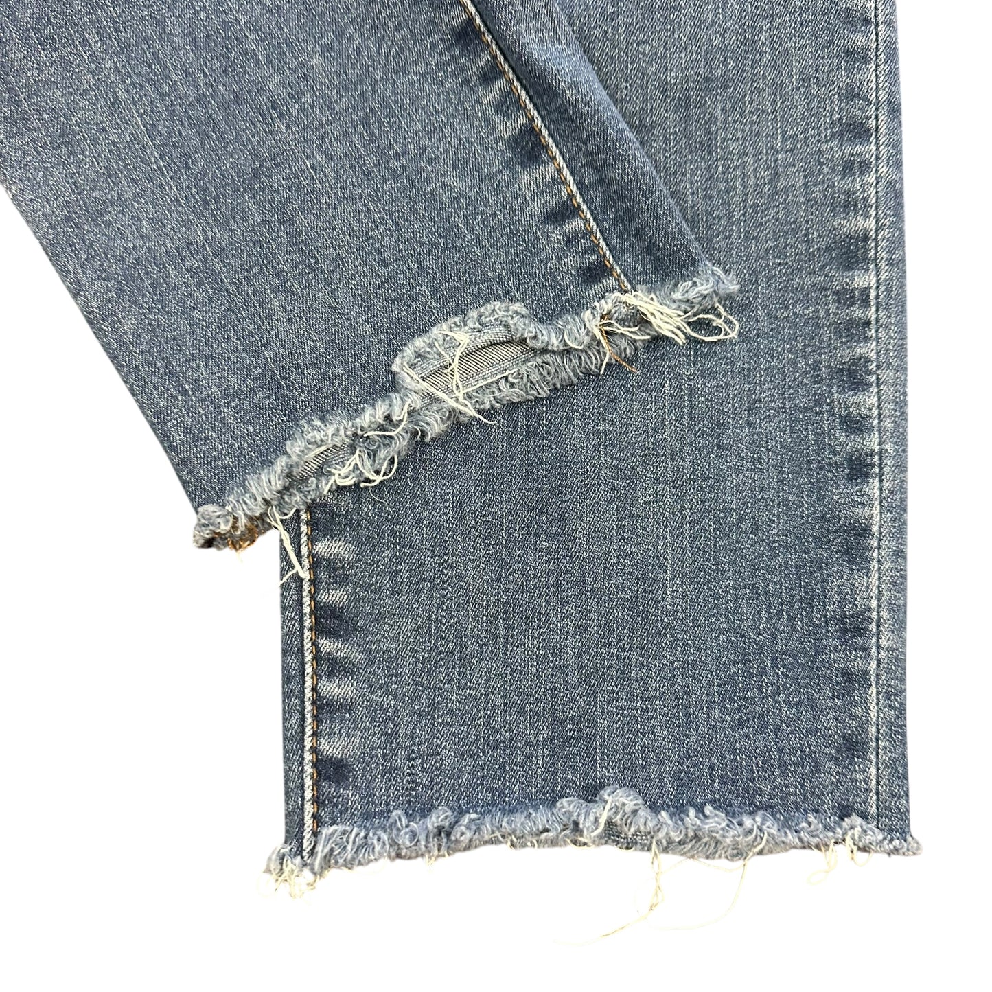 BANANA REPUBLIC SKINNY BLUE DENIM JEANS RAW HEM 100 SZ 10/30