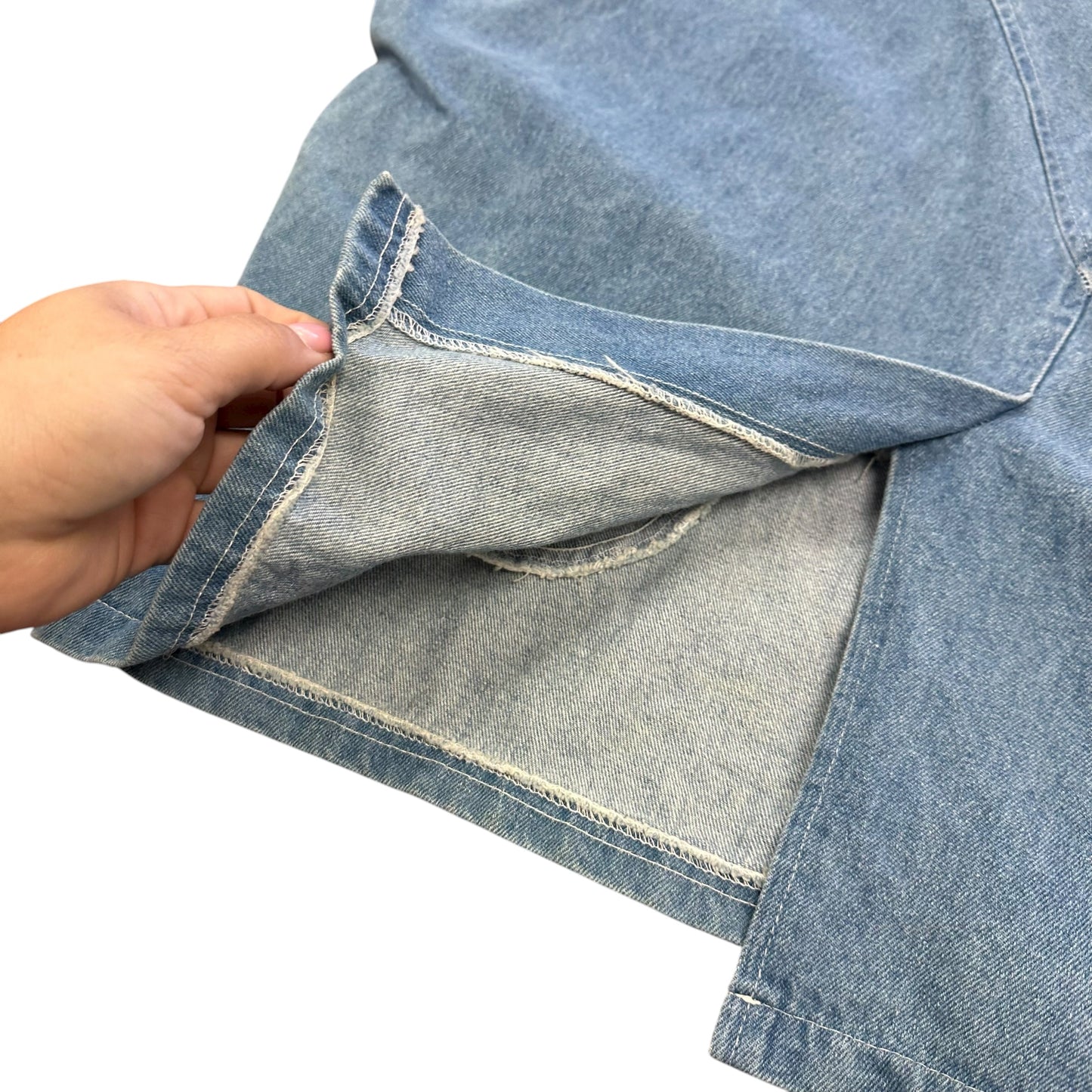 VINTAGE PADO 100% COTTON BLUE DENIM OVERSIZED JACKET GOLD EMBELLISHMENTS 100 LARGE