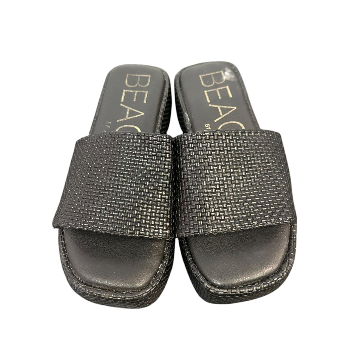 BEACH BLACK PLATFORM SANDALS MAUI 278 SZ 6