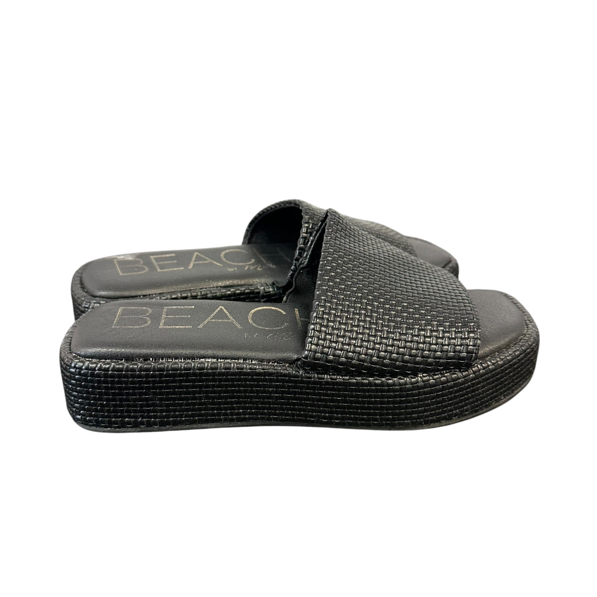 BEACH BLACK PLATFORM SANDALS MAUI 278 SZ 6