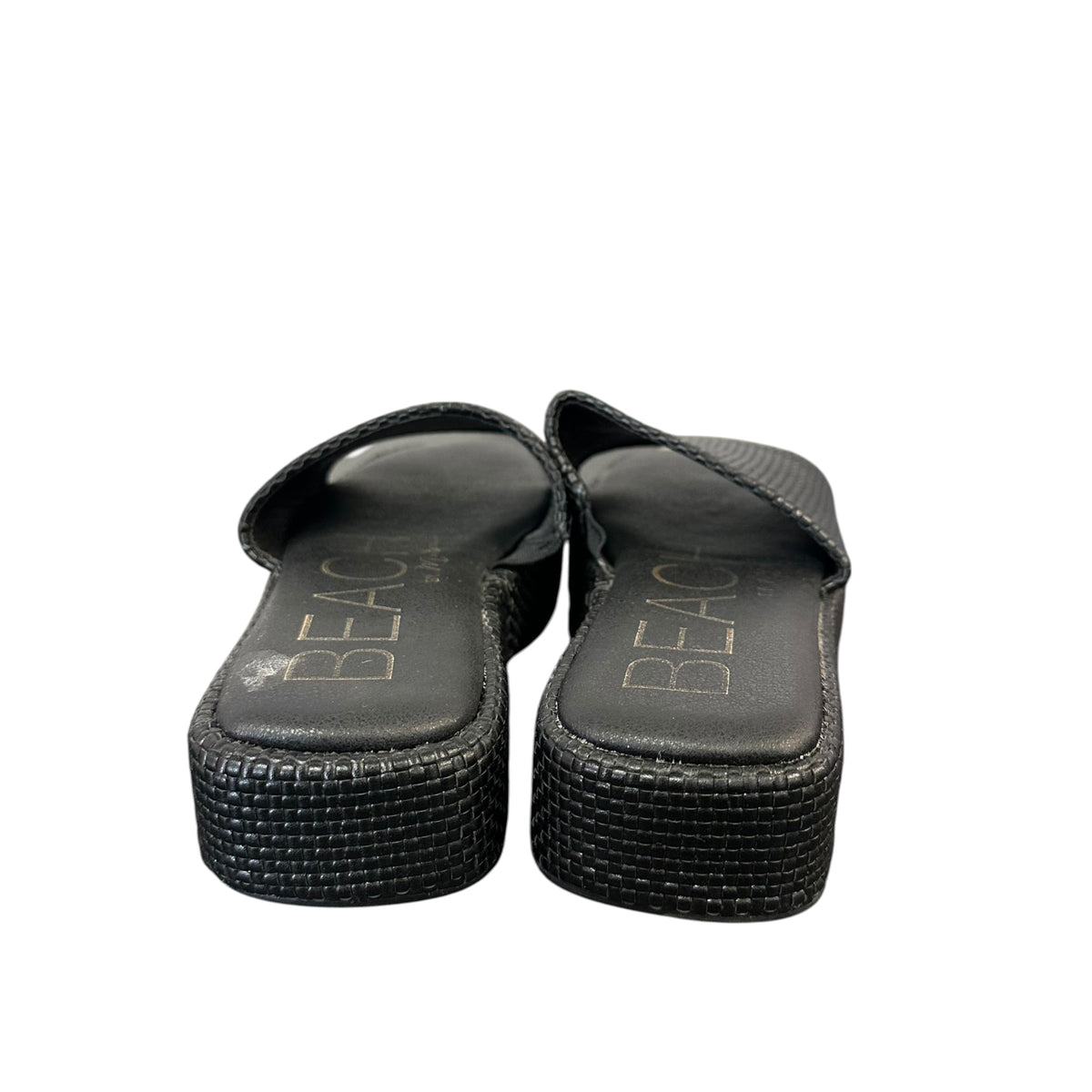 BEACH BLACK PLATFORM SANDALS MAUI 278 SZ 6