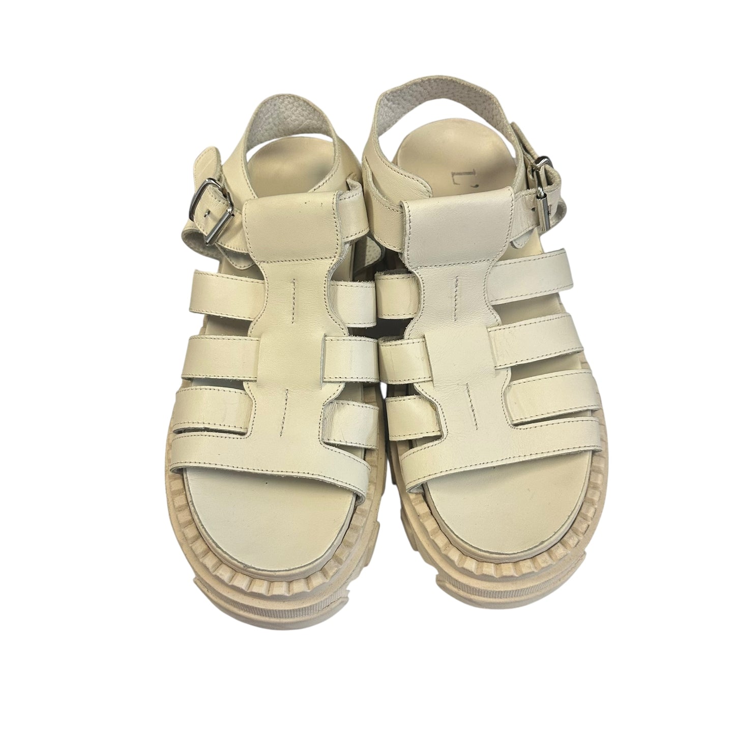 BEIGE CHUNKY SANDALS 139 Sz 8.5