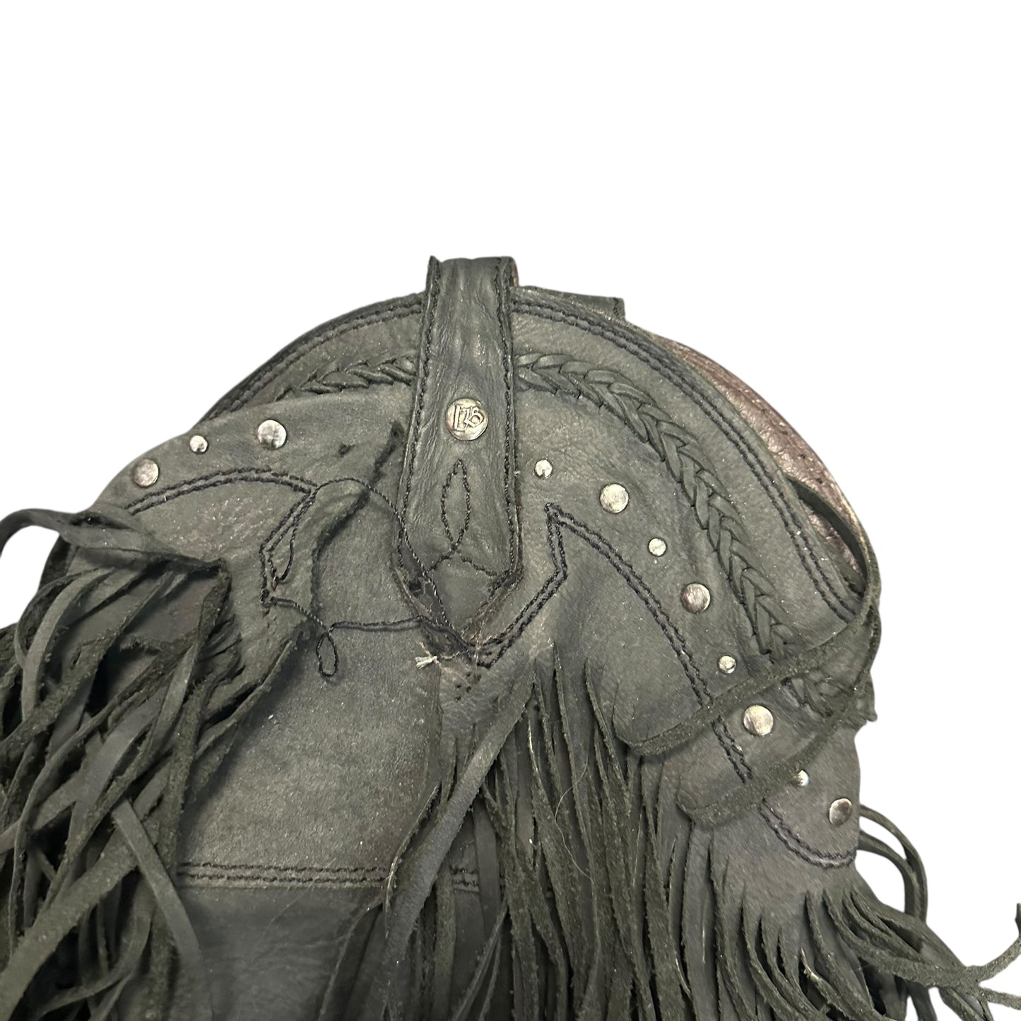 LIBERTY BLACK FRINGE LEATHER BOOTS 143 Sz 8.5