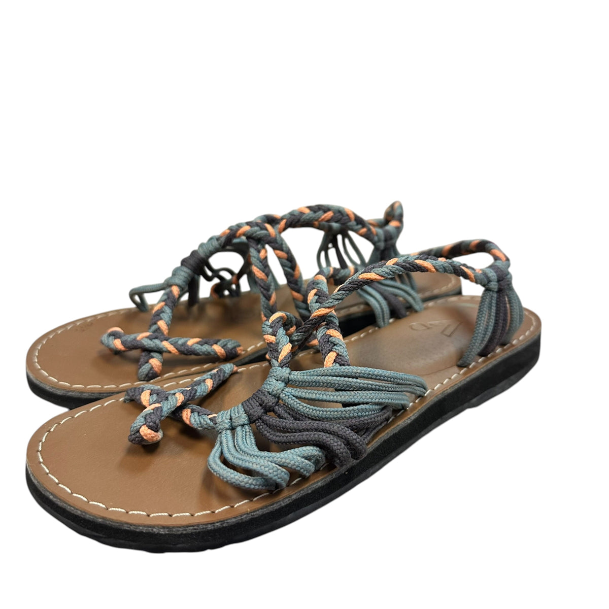 VINES ISLANDWEAR SANDALS GRAY TEAL ORANGE NWOT 278 SZ 7