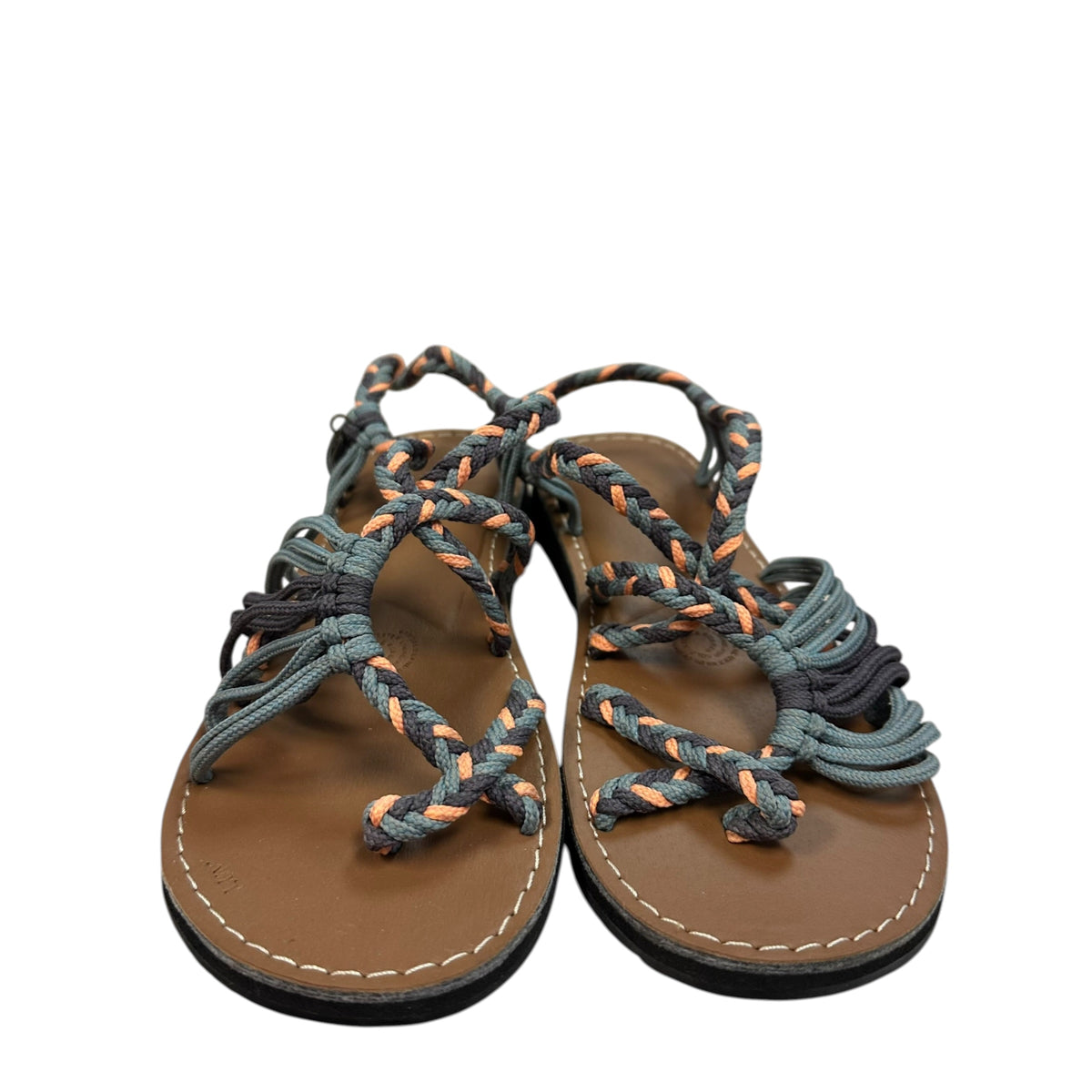 VINES ISLANDWEAR SANDALS GRAY TEAL ORANGE NWOT 278 SZ 7