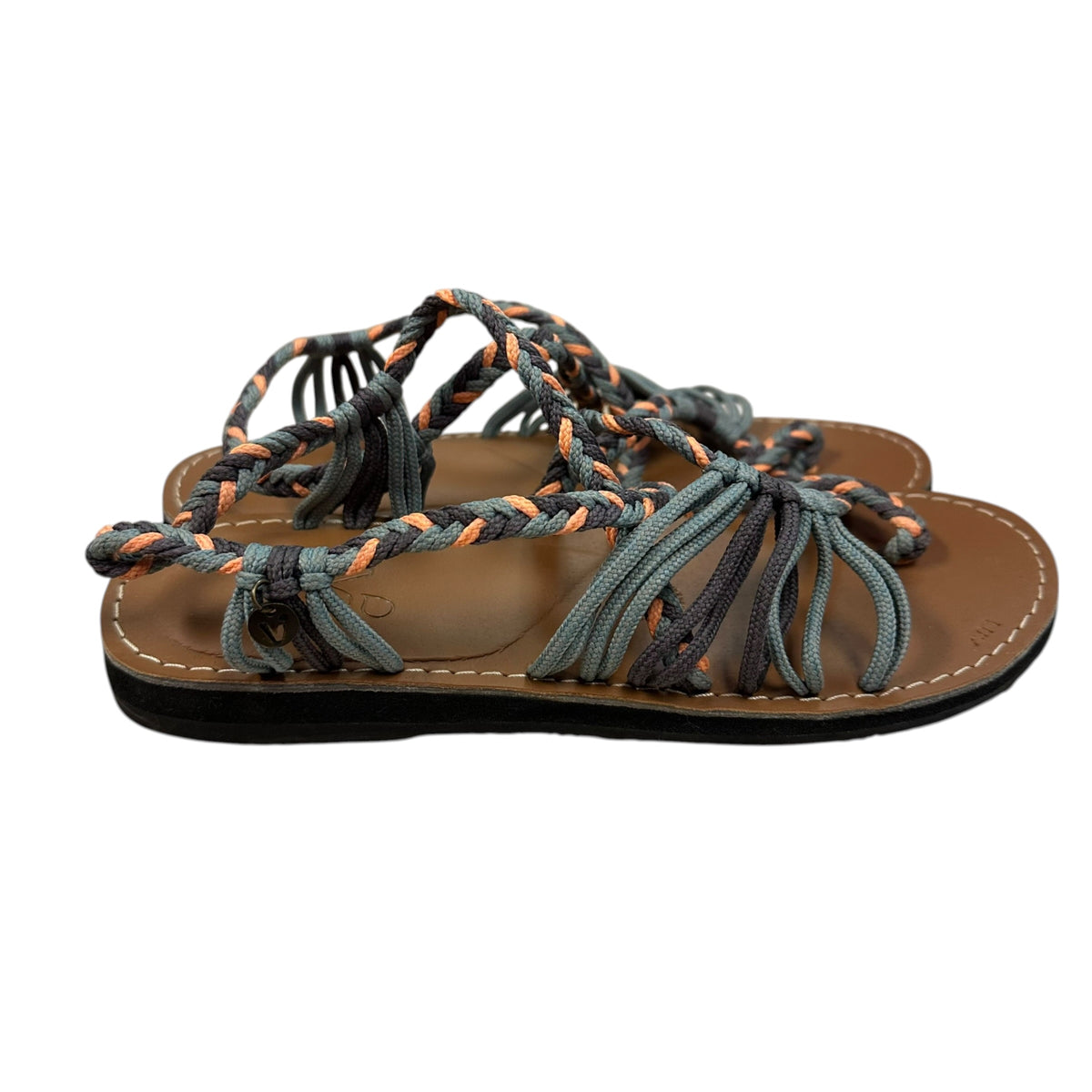VINES ISLANDWEAR SANDALS GRAY TEAL ORANGE NWOT 278 SZ 7