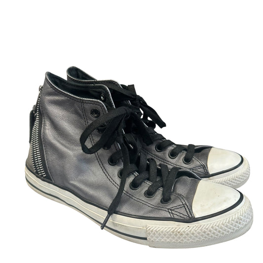 CONVERSE GRAY LEATHER HIGH TOP SNEAKERS 143 Sz 9