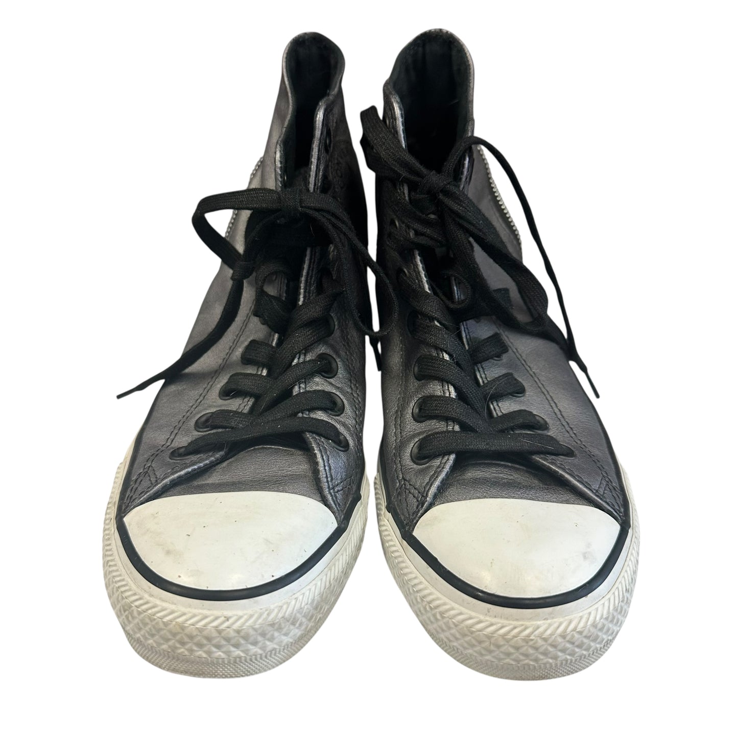 CONVERSE GRAY LEATHER HIGH TOP SNEAKERS 143 Sz 9