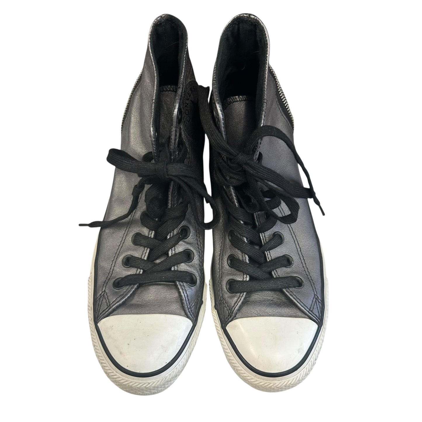 CONVERSE GRAY LEATHER HIGH TOP SNEAKERS 143 Sz 9