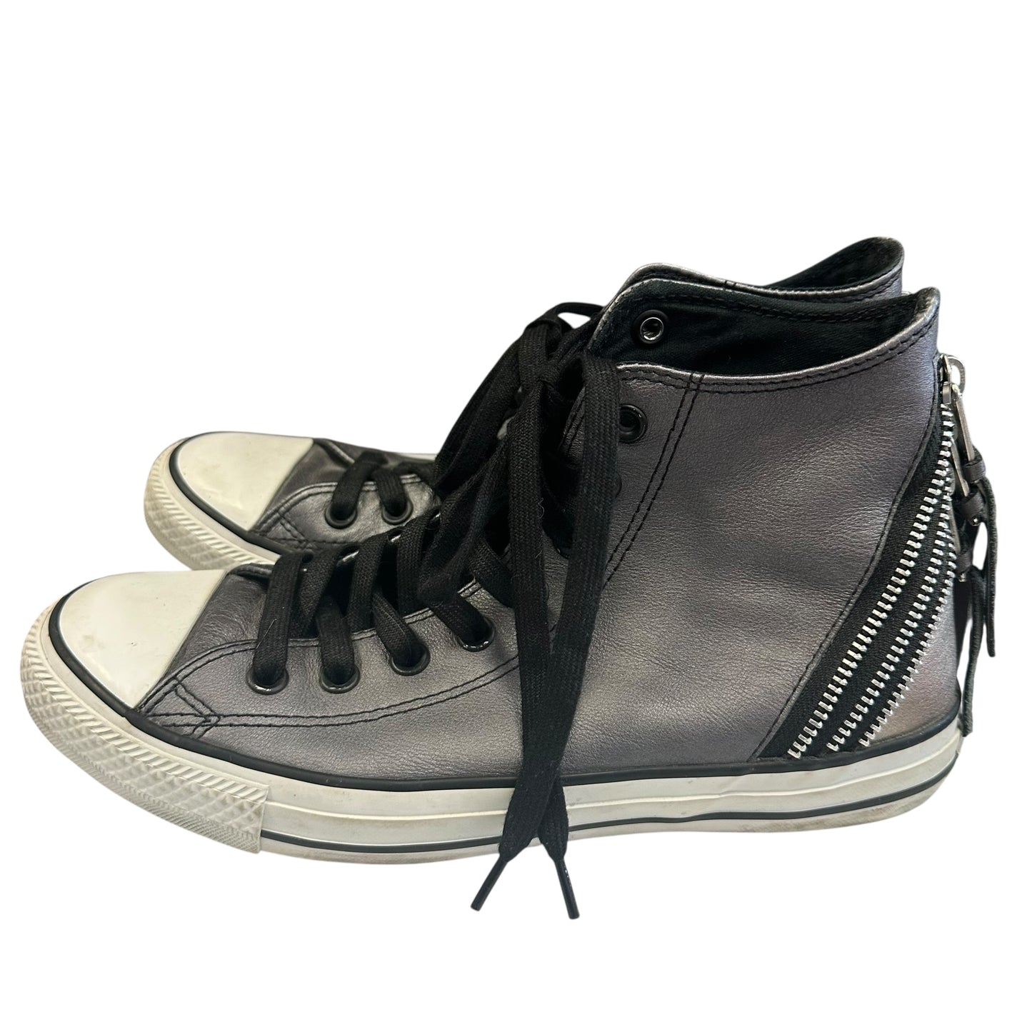 CONVERSE GRAY LEATHER HIGH TOP SNEAKERS 143 Sz 9