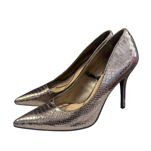 SAM & LIBBY METALLIC SNAKESKIN HEELS 100 Sz 9.5