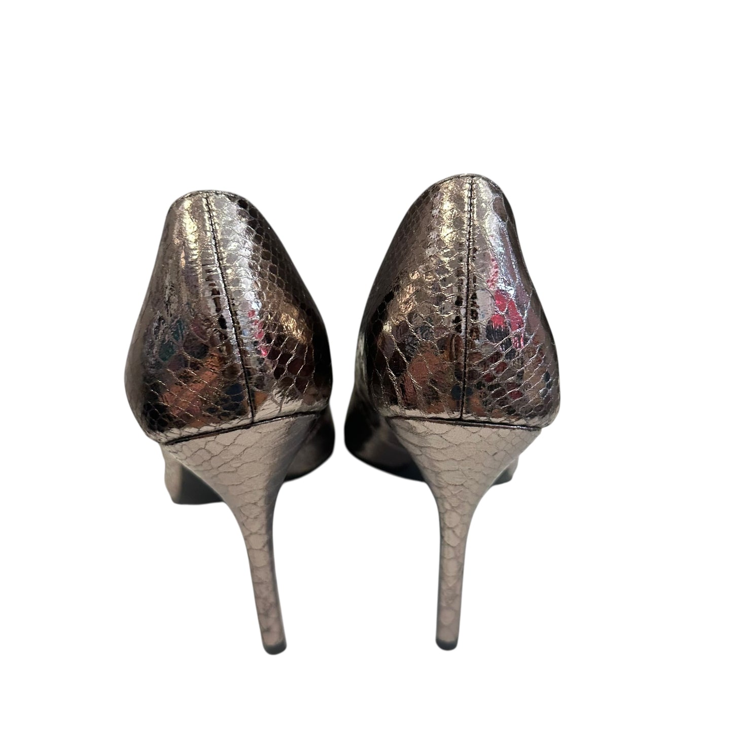 SAM & LIBBY METALLIC SNAKESKIN HEELS 100 Sz 9.5