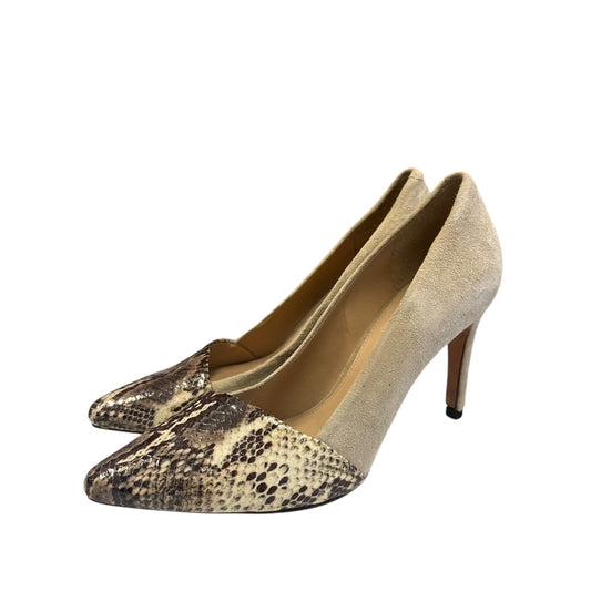 ANTONIO MELANI TAN SNAKESKIN HEELS 100 Sz 9.5