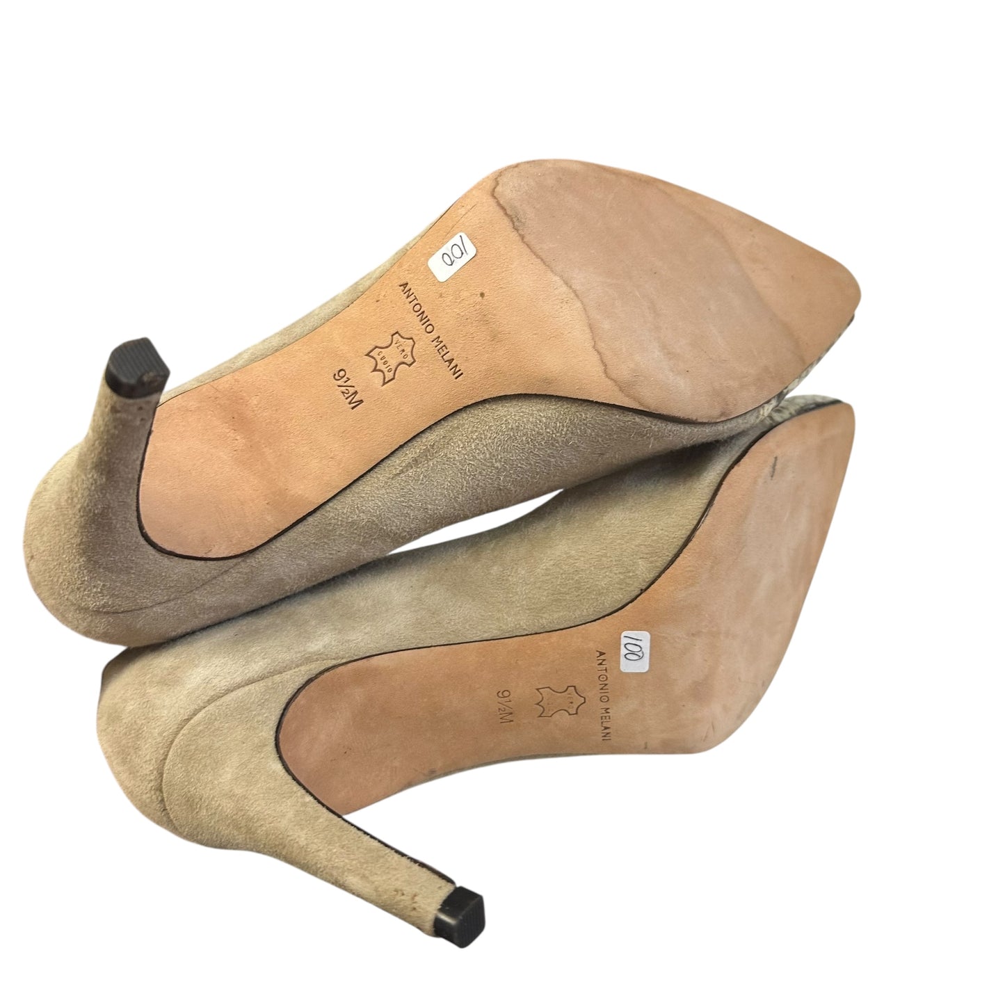 ANTONIO MELANI TAN SNAKESKIN HEELS 100 Sz 9.5