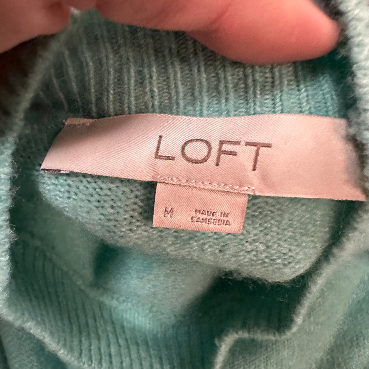 LOFT WOOL BLEND TURQUOISE SWEATER 38 MEDIUM