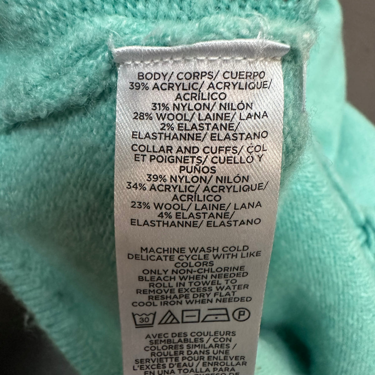 LOFT WOOL BLEND TURQUOISE SWEATER 38 MEDIUM