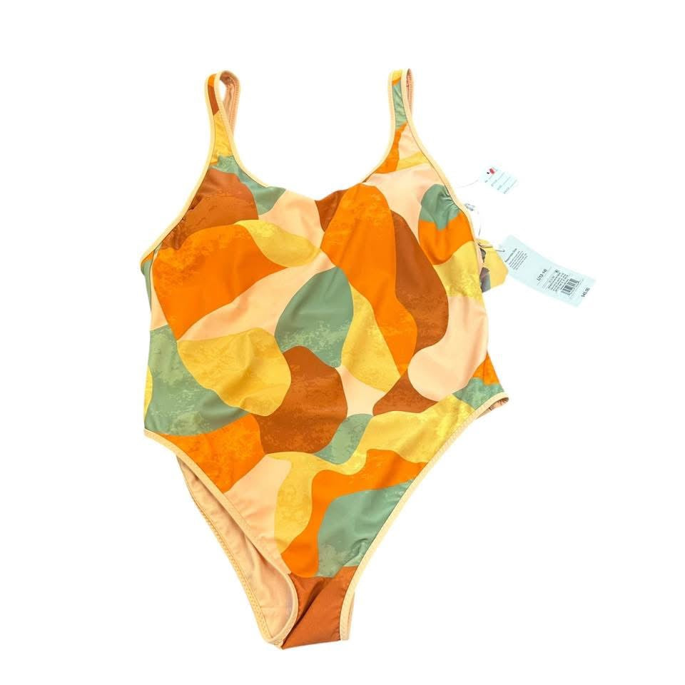 ORANGE BROWN SWIMSUIT 139 NWT $45 LARGE
