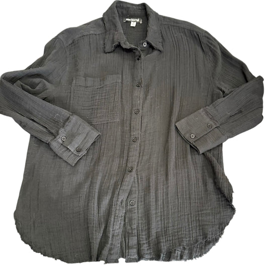 URBAN OUTFITTERS BLACK COTTON UP BLOUSE GAUZE 285 MEDIUM