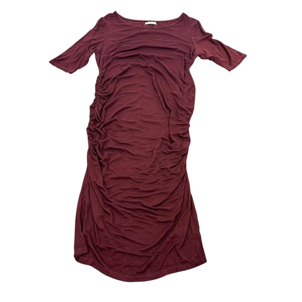 MAURICES MAROON RUCHED DRESS 170 SMALL