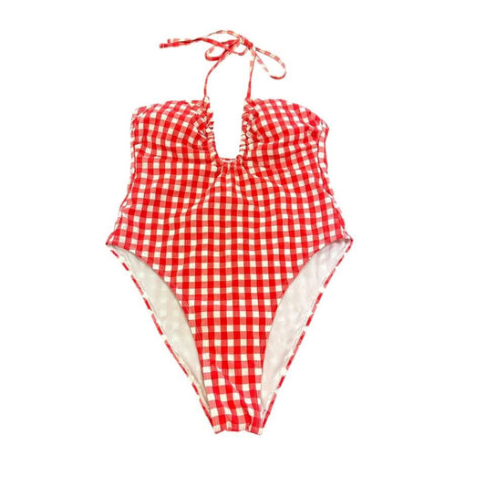 WILD FABLE RED WHITE CHECKERED SWIMSUIT 139 NWT $35.00 MEDIUM