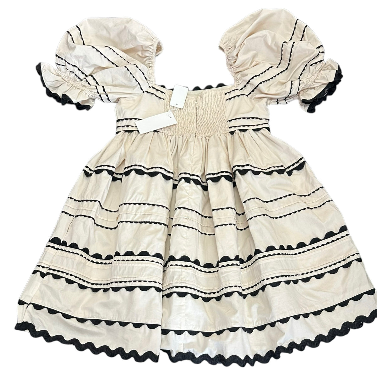 SOFIE THE LABEL BEIGE BLACK RIC RAC DRESS NWT 295 SMALL