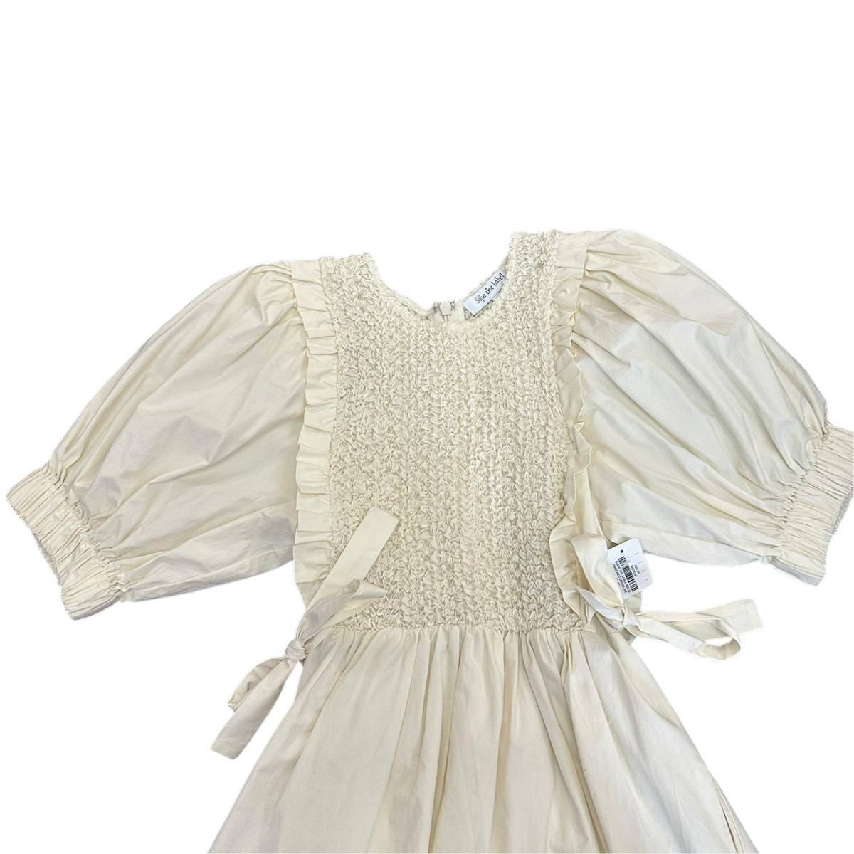 SOFIE THE LABEL BEIGE SMOCKED DRESS 285 MEDIUM