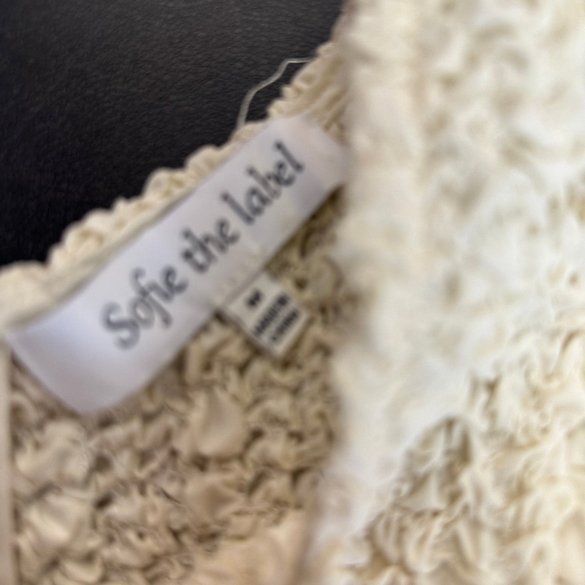 SOFIE THE LABEL BEIGE SMOCKED DRESS 285 MEDIUM