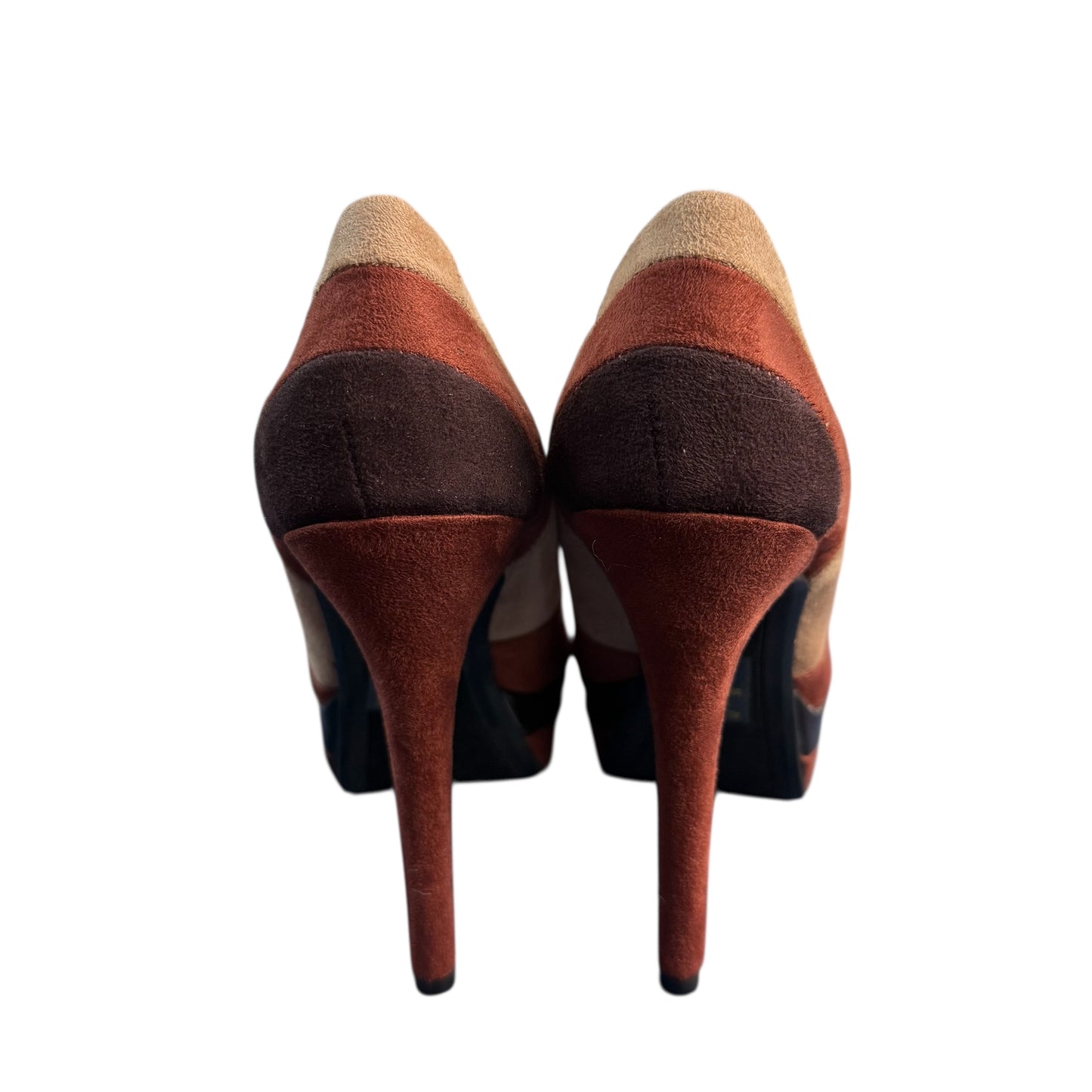 COLORBLOCK PLATFORM PUMPS FAUX SUEDE NEW SZ 5