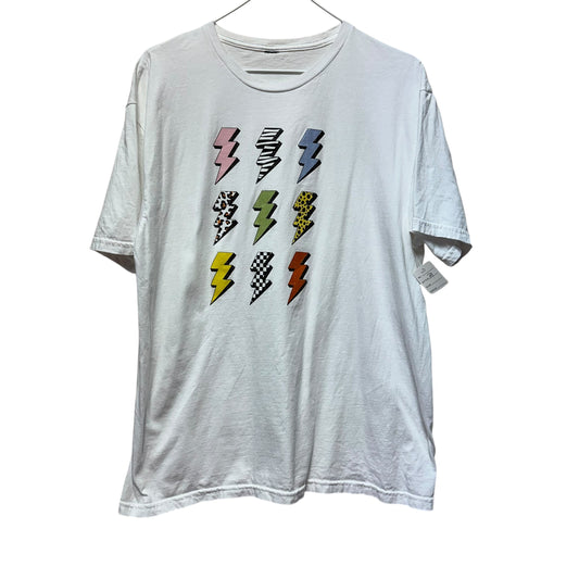 WHITE LIGHTENING BOLT TSHIRT - LARGE - 39