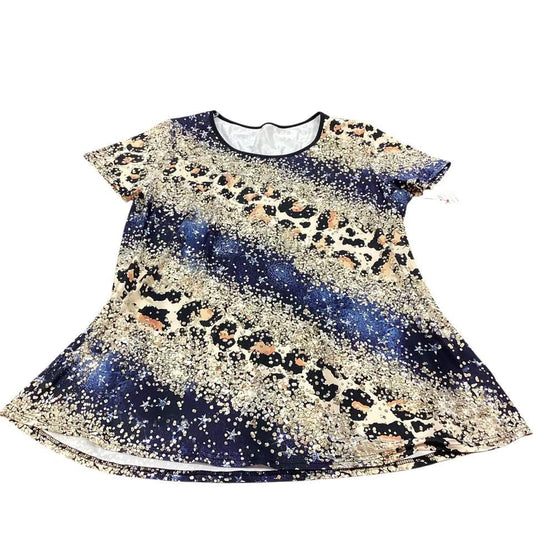 ANIMAL PRINT NAVY TOP 227 EXCELLENT CONDITION 2X