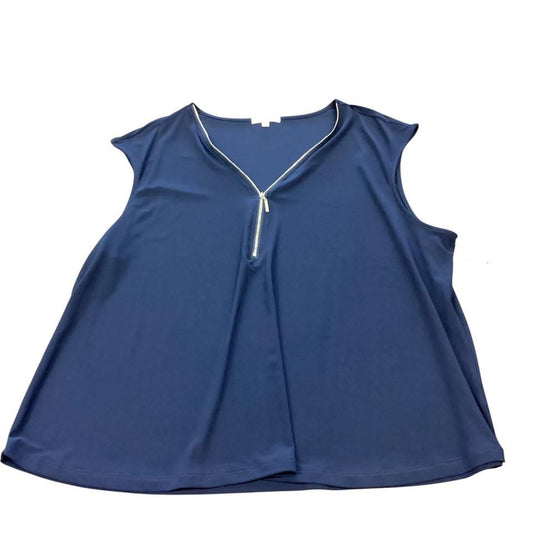 89th & MADISON NAVY SLEEVELESS BLOUSE 227 3X