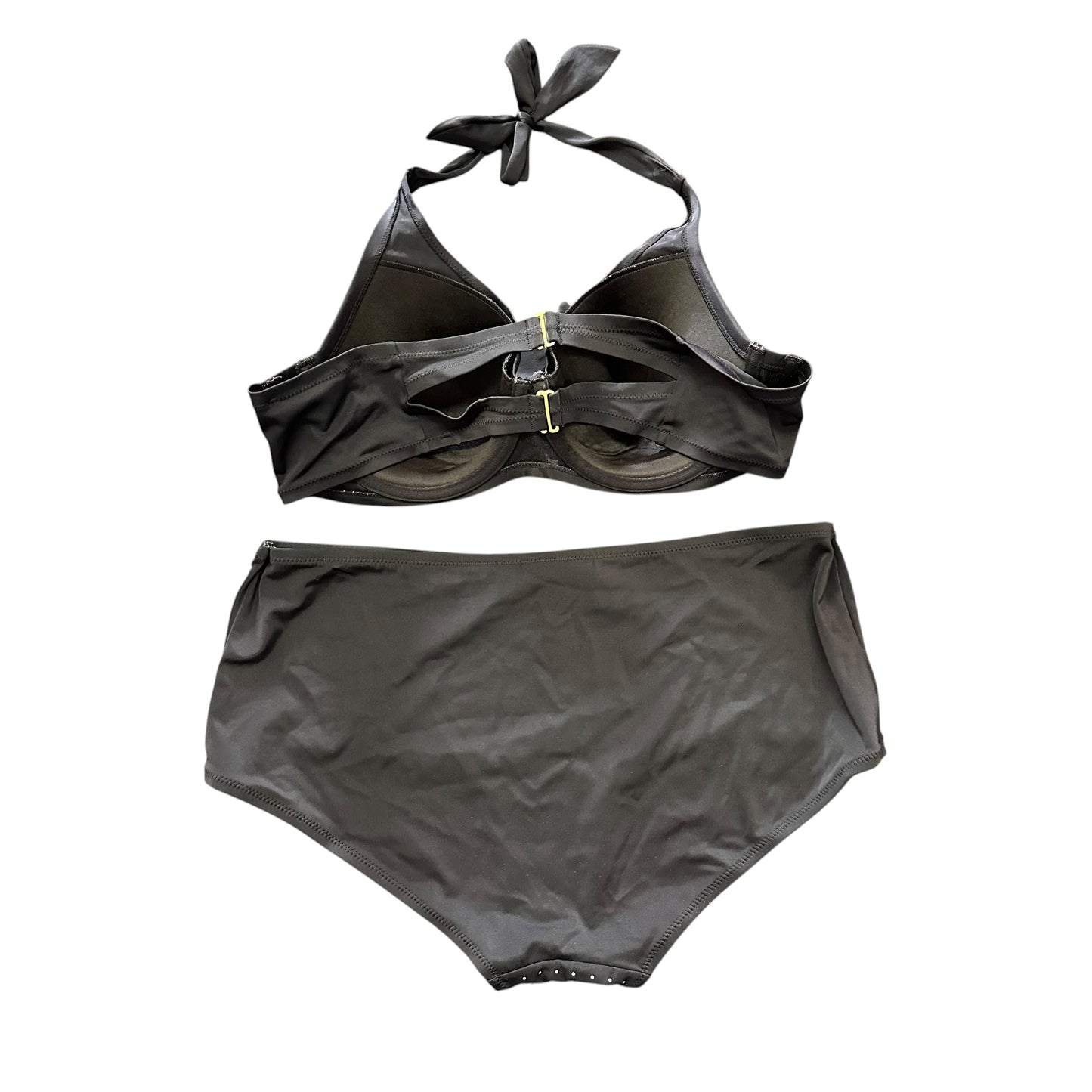 SHORE CLUB BLACK BIKINI GOLD STUDS 100 SZ 14