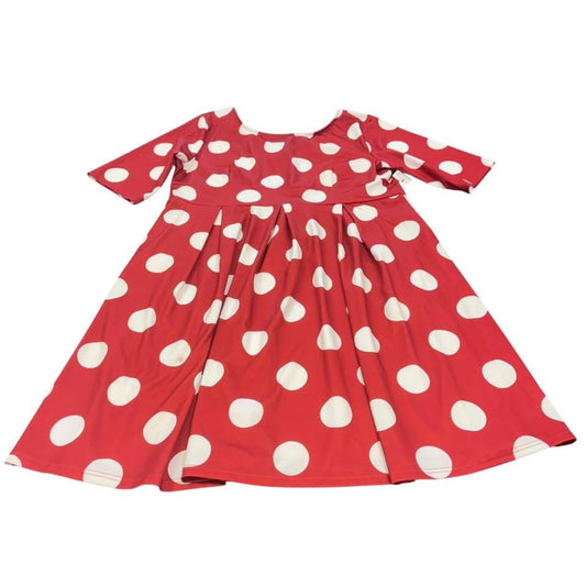 RED WHITE POLKA DOT FIT FLARE DRESS 56 FITS 4X