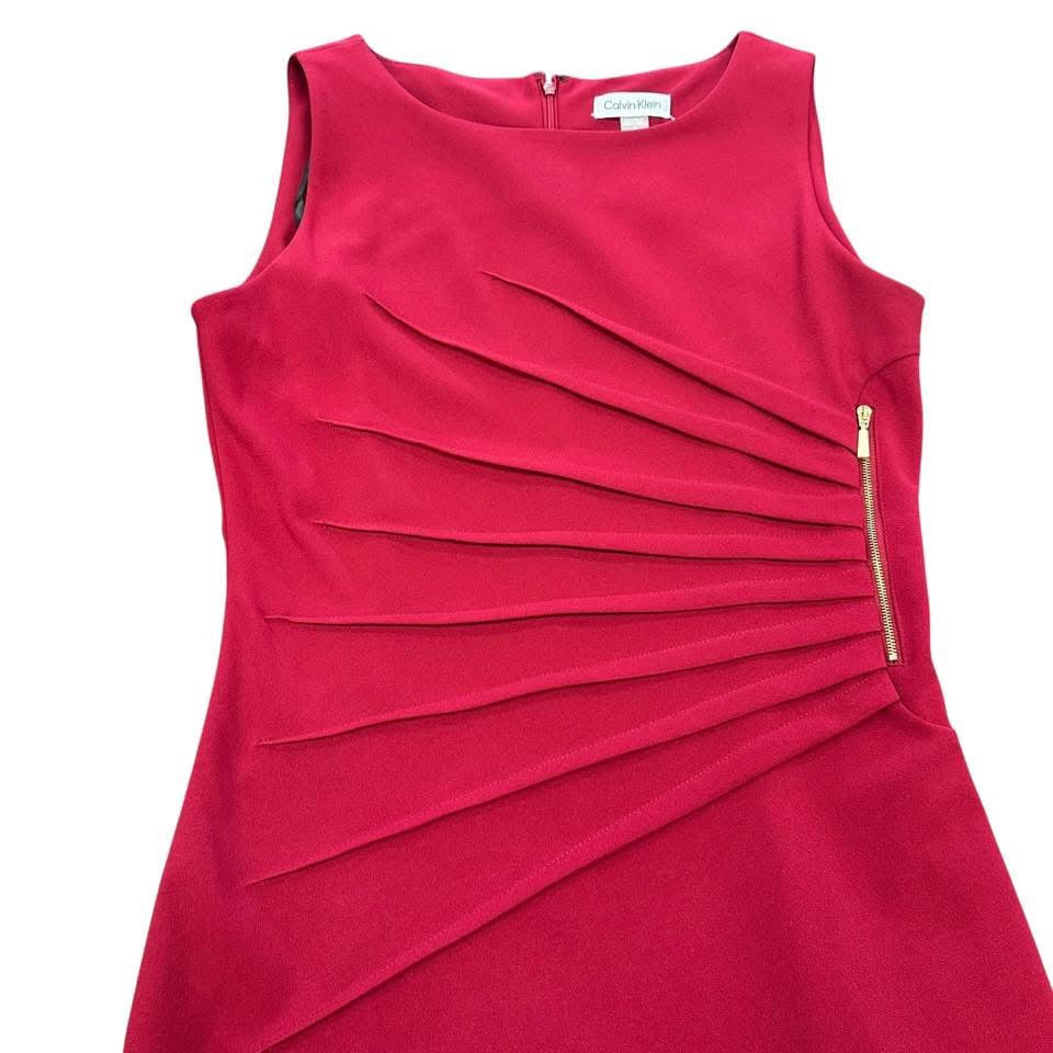CALVIN KLEIN RED SHEATH DRESS 143 NWT $134 Sz 8