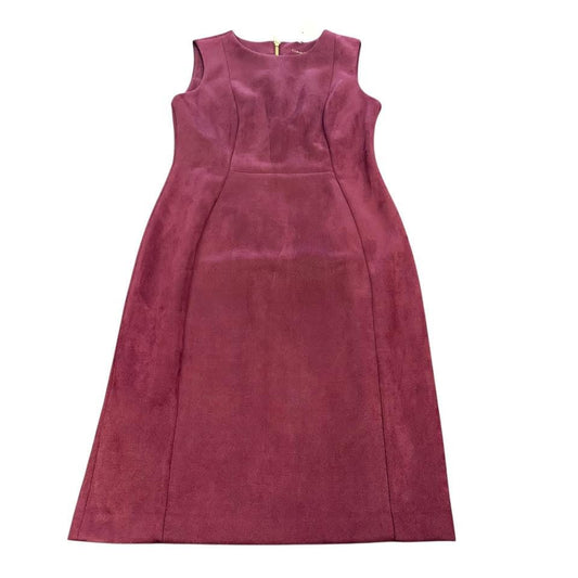 CALVIN KLEIN FAUX SUEDE MAROON SHEATH DRESS 143 Sz 6