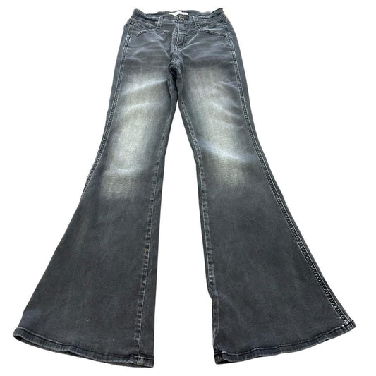 KANCAN HIGH WAISTED BLACK FLARE JEANS 143 Sz 7/27