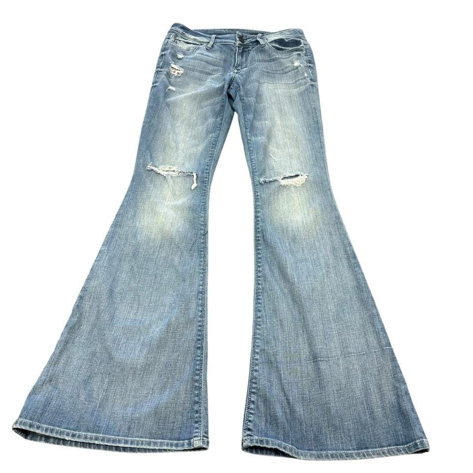 BLACK ORCHID DISTRESSED FLARE JEANS 143 Sz 28