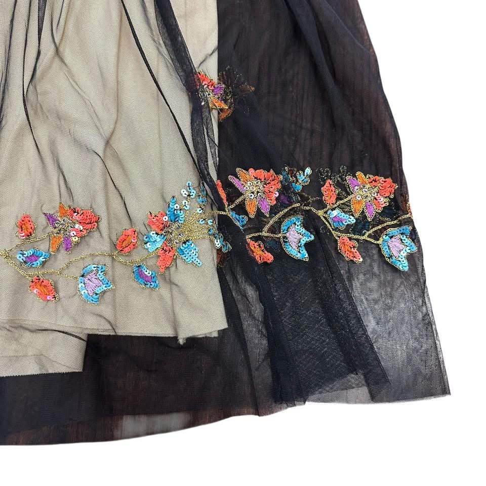 CHAN LUU MESH EMBROIDERED SKIRT 6 MEDIUM