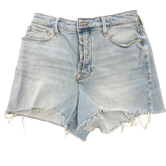 GOOD AMERICAN INDIGO BLUE HIGH WAISTED JEAN SHORTS 143 Sz 8/29