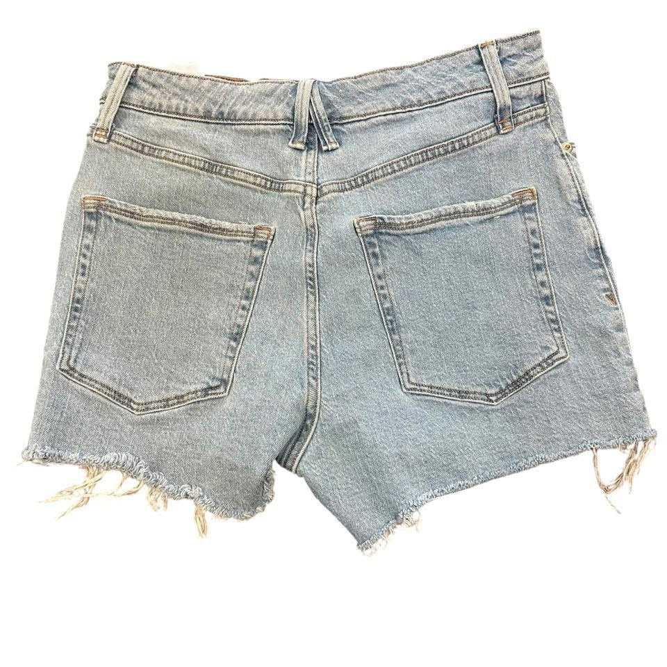 GOOD AMERICAN INDIGO BLUE HIGH WAISTED JEAN SHORTS 143 Sz 8/29