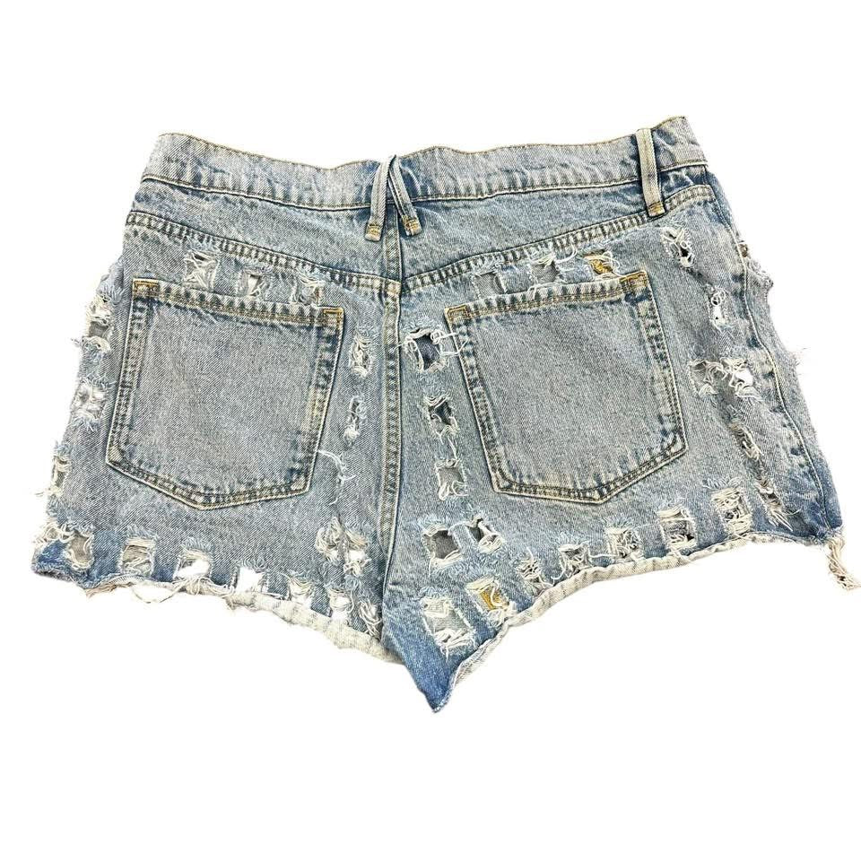 GOOD AMERICAN HOLEY SHORTS 143 Sz 8/29